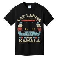 Cat Ladies For Kamala Harris President 2024 Funny Cat Lady Gift Kids T-Shirt