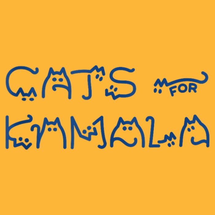 Cat Ladies For Kamala Cat Typography Alphabet Cute Simple Sustainable Knit Beanie
