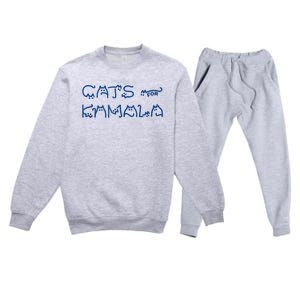 Cat Ladies For Kamala Cat Typography Alphabet Cute Simple Premium Crewneck Sweatsuit Set