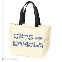 Cat Ladies For Kamala Cat Typography Alphabet Cute Simple Zip Tote Bag