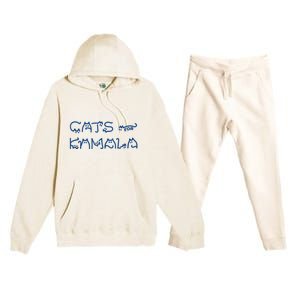 Cat Ladies For Kamala Cat Typography Alphabet Cute Simple Premium Hooded Sweatsuit Set