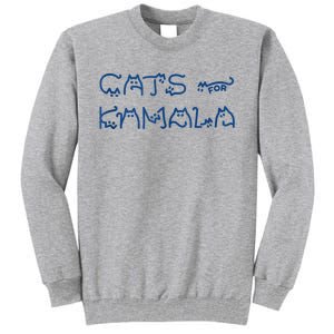 Cat Ladies For Kamala Cat Typography Alphabet Cute Simple Tall Sweatshirt