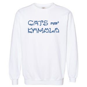 Cat Ladies For Kamala Cat Typography Alphabet Cute Simple Garment-Dyed Sweatshirt