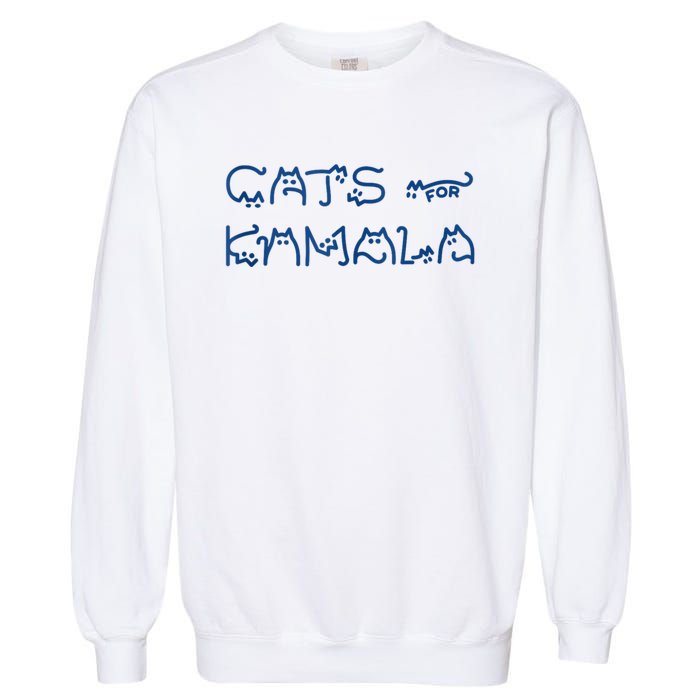 Cat Ladies For Kamala Cat Typography Alphabet Cute Simple Garment-Dyed Sweatshirt