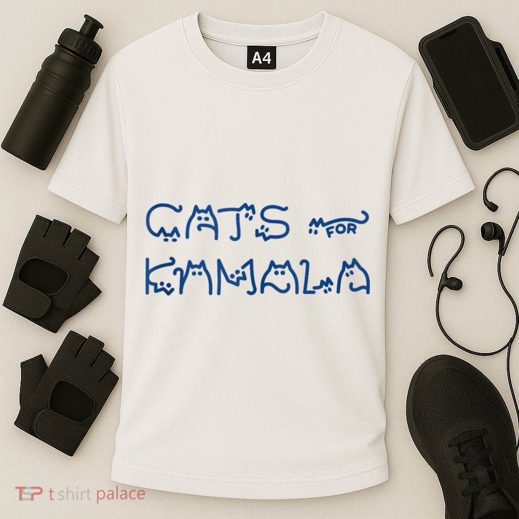 Cat Ladies For Kamala Cat Typography Alphabet Cute Simple Performance Shirt