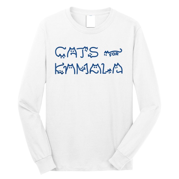 Cat Ladies For Kamala Cat Typography Alphabet Cute Simple Long Sleeve Shirt