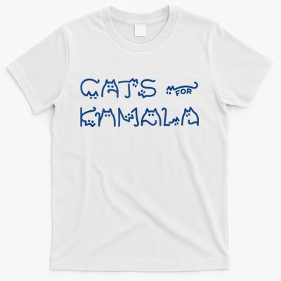 Cat Ladies For Kamala Cat Typography Alphabet Cute Simple T-Shirt