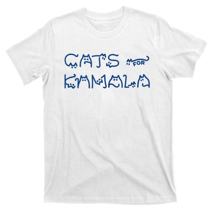 Cat Ladies For Kamala Cat Typography Alphabet Cute Simple T-Shirt