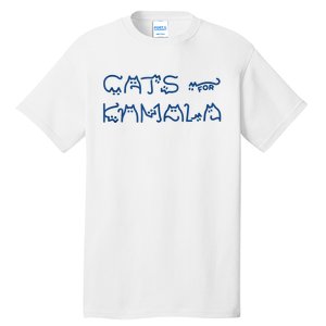 Cat Ladies For Kamala Cat Typography Alphabet Cute Simple Tall T-Shirt