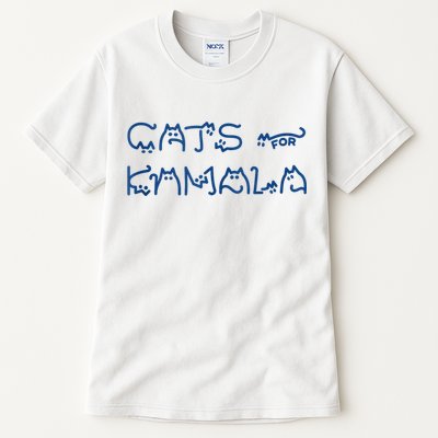 Cat Ladies For Kamala Cat Typography Alphabet Cute Simple Tall T-Shirt