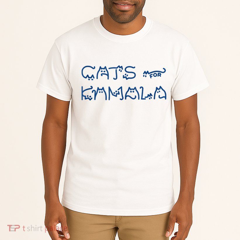 Cat Ladies For Kamala Cat Typography Alphabet Cute Simple Tall T-Shirt