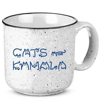 Cat Ladies For Kamala Cat Typography Alphabet Cute Simple 15oz Campfire Ceramic Mug