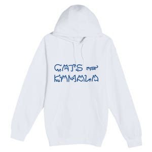 Cat Ladies For Kamala Cat Typography Alphabet Cute Simple Premium Pullover Hoodie