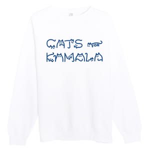 Cat Ladies For Kamala Cat Typography Alphabet Cute Simple Premium Crewneck Sweatshirt