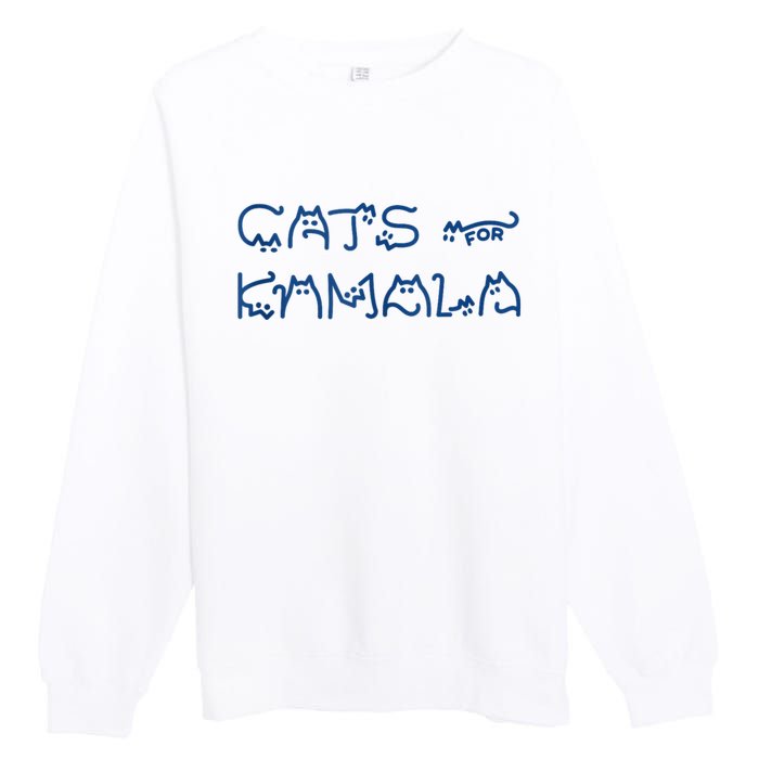 Cat Ladies For Kamala Cat Typography Alphabet Cute Simple Premium Crewneck Sweatshirt