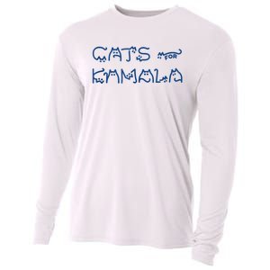 Cat Ladies For Kamala Cat Typography Alphabet Cute Simple Cooling Performance Long Sleeve Crew