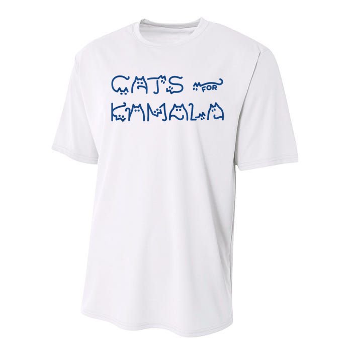 Cat Ladies For Kamala Cat Typography Alphabet Cute Simple Performance Sprint T-Shirt