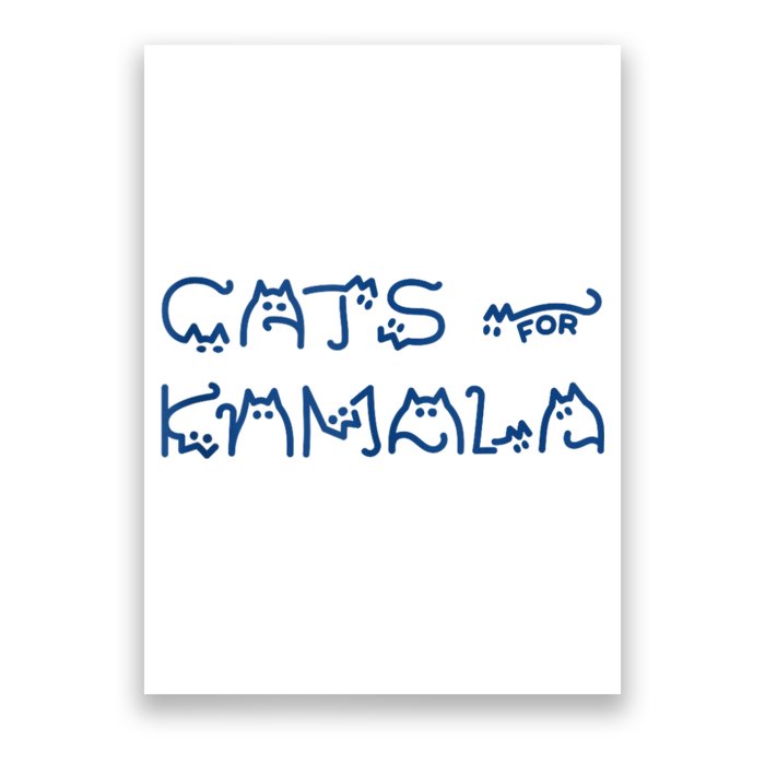 Cat Ladies For Kamala Cat Typography Alphabet Cute Simple Poster