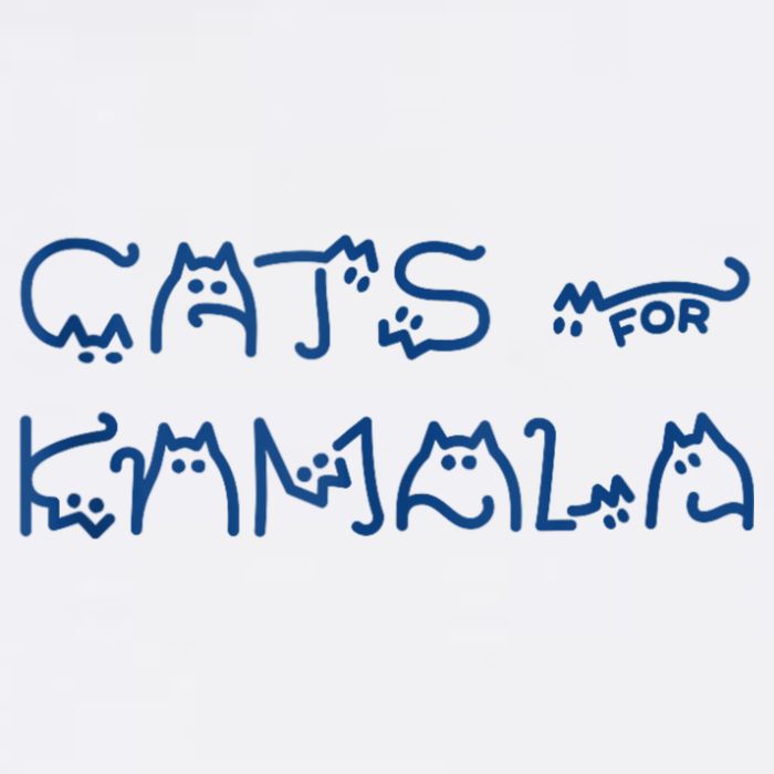 Cat Ladies For Kamala Cat Typography Alphabet Cute Simple Poster