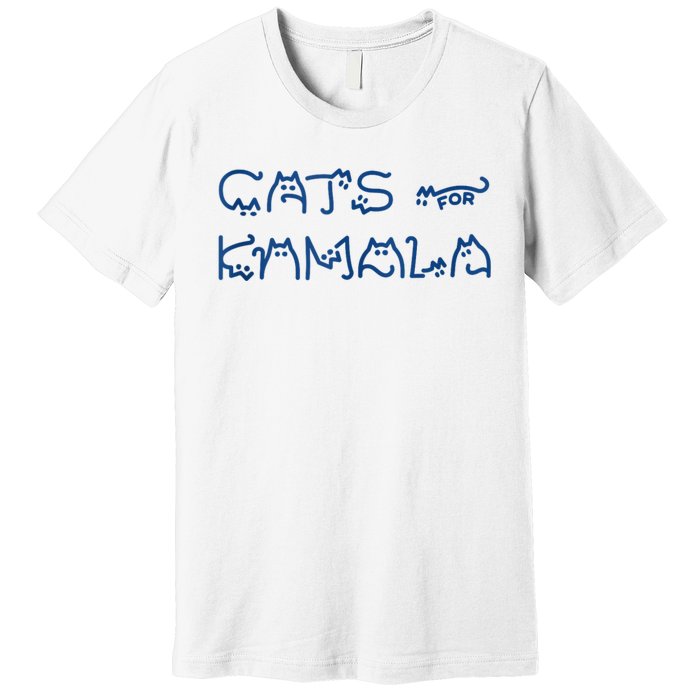 Cat Ladies For Kamala Cat Typography Alphabet Cute Simple Premium T-Shirt