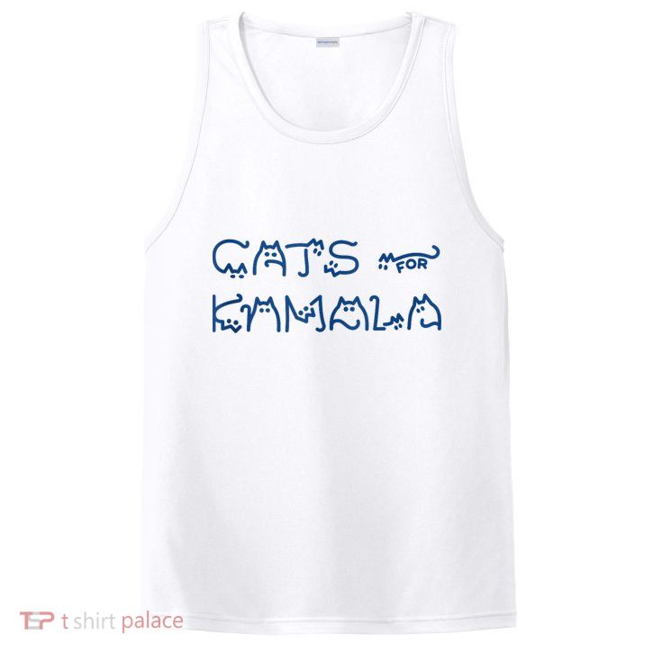 Cat Ladies For Kamala Cat Typography Alphabet Cute Simple PosiCharge Competitor Tank