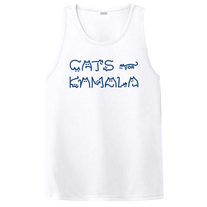 Cat Ladies For Kamala Cat Typography Alphabet Cute Simple PosiCharge Competitor Tank