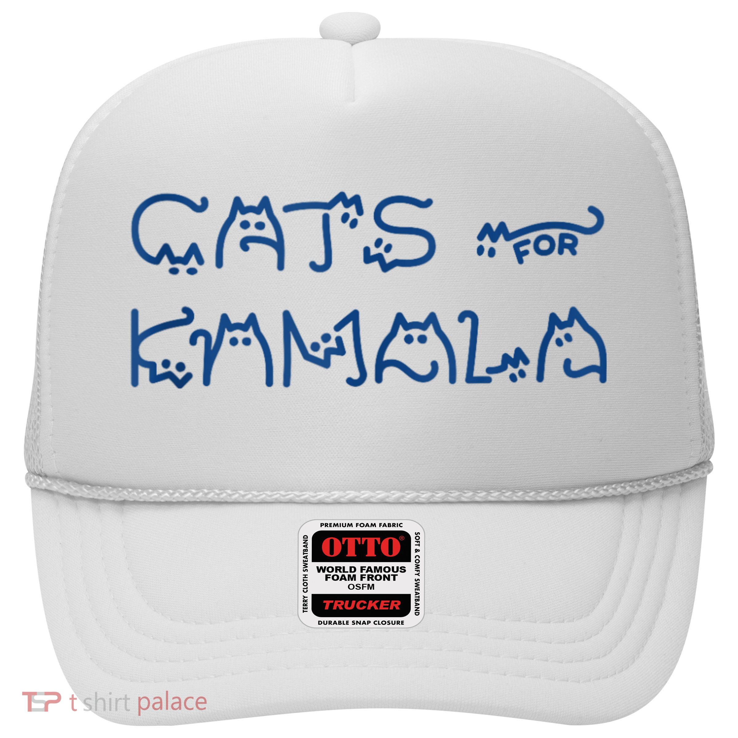 Cat Ladies For Kamala Cat Typography Alphabet Cute Simple Trucker Hat