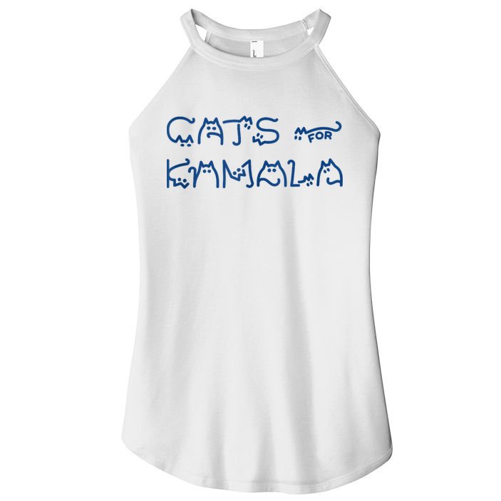 Cat Ladies For Kamala Cat Typography Alphabet Cute Simple Women's Perfect Tri Rocker Tank