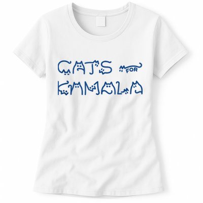 Cat Ladies For Kamala Cat Typography Alphabet Cute Simple Womens T-Shirt