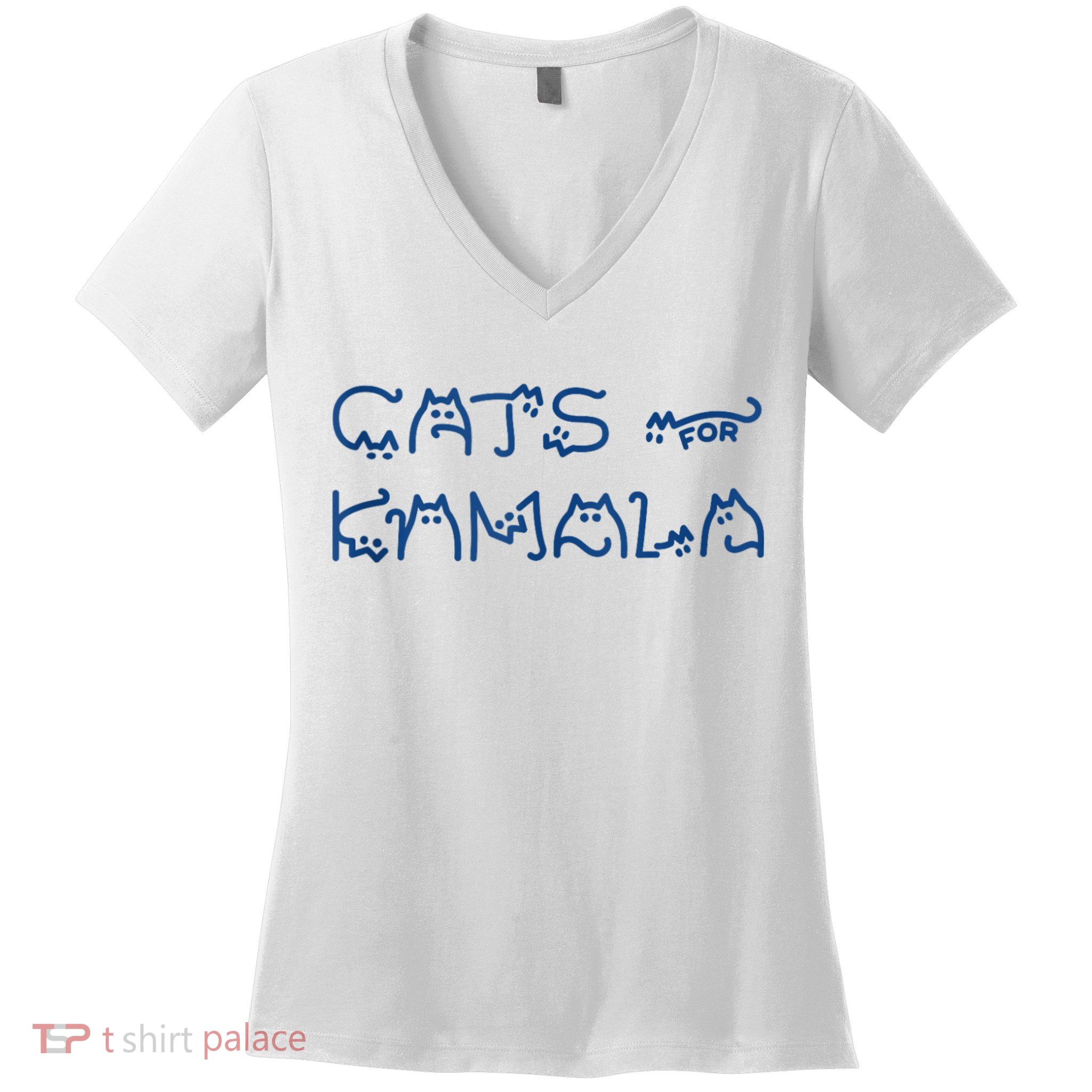 Cat Ladies For Kamala Cat Typography Alphabet Cute Simple Women's V-Neck T-Shirt