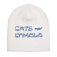 Cat Ladies For Kamala Cat Typography Alphabet Cute Simple Short Acrylic Beanie