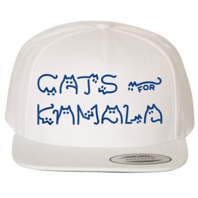 Cat Ladies For Kamala Cat Typography Alphabet Cute Simple Wool Snapback Cap