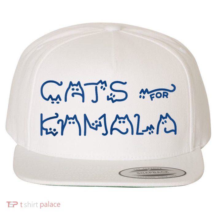 Cat Ladies For Kamala Cat Typography Alphabet Cute Simple Wool Snapback Cap