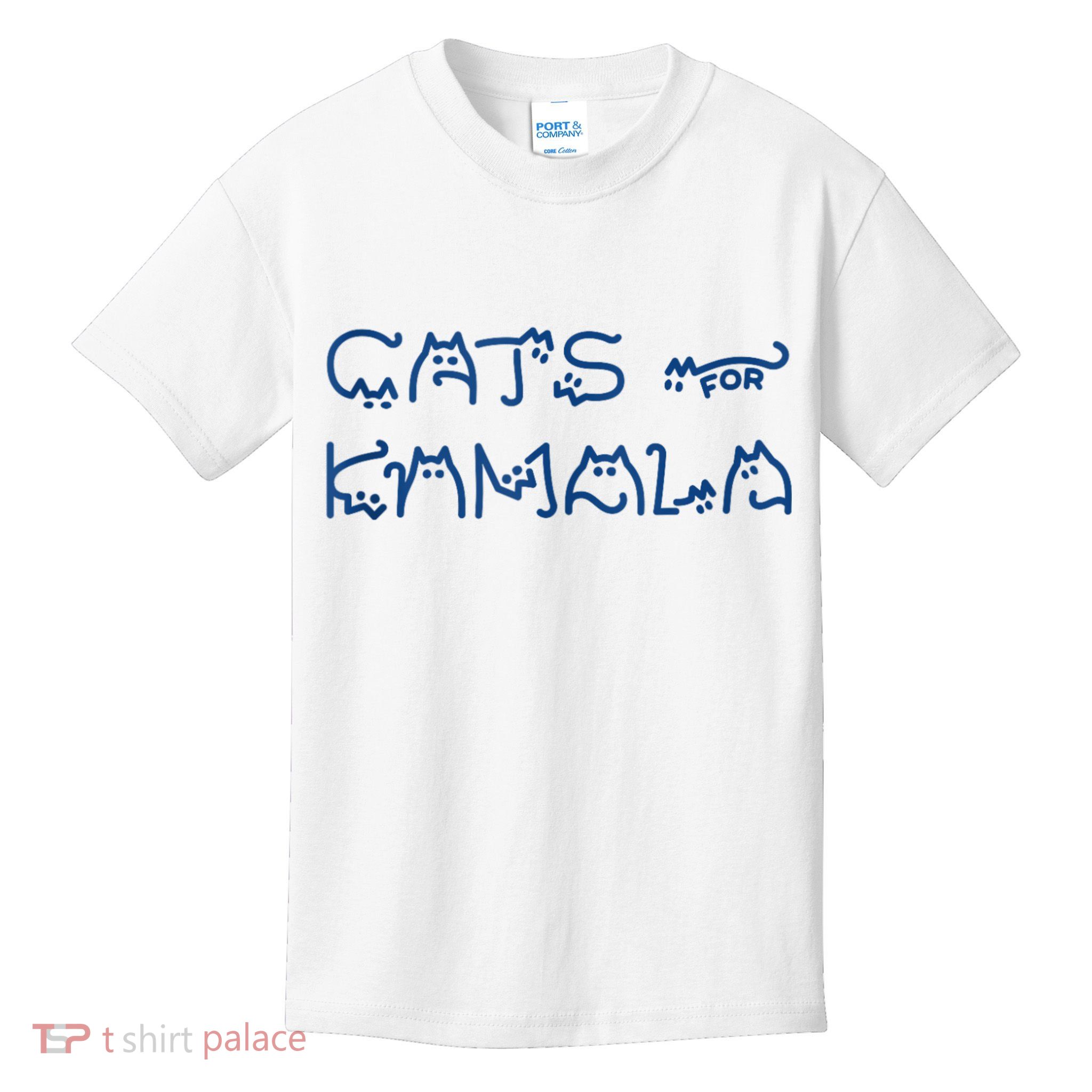 Cat Ladies For Kamala Cat Typography Alphabet Cute Simple Kids T-Shirt