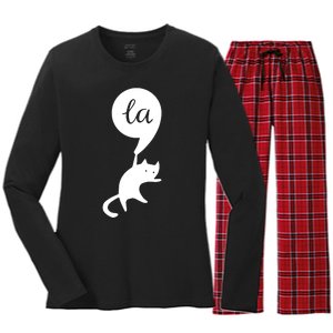 Cat Lady For Kamala 2024 Election Women's Long Sleeve Flannel Pajama Set 