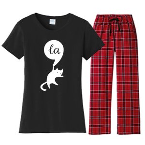 Cat Lady For Kamala 2024 Election Women's Flannel Pajama Set