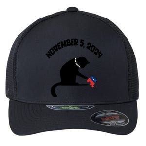 Cat Ladies For Kamala Harris Funny Cat With Pearls Flexfit Unipanel Trucker Cap