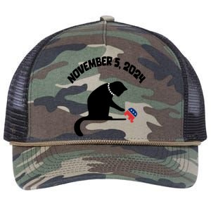 Cat Ladies For Kamala Harris Funny Cat With Pearls Retro Rope Trucker Hat Cap