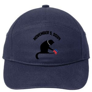 Cat Ladies For Kamala Harris Funny Cat With Pearls 7-Panel Snapback Hat