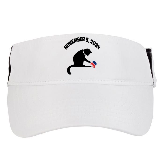 Cat Ladies For Kamala Harris Funny Cat With Pearls Adult Drive Performance Visor