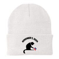 Cat Ladies For Kamala Harris Funny Cat With Pearls Knit Cap Winter Beanie