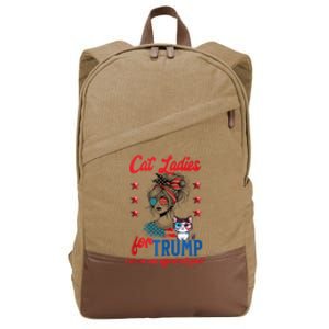 Cat Lady For Trump Funny Political Cotton Canvas Backpack