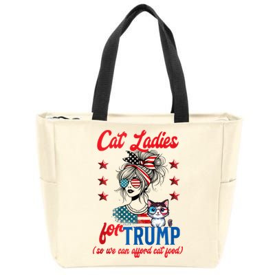 Cat Lady For Trump Funny Political Zip Tote Bag