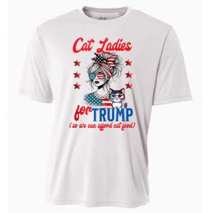 Cat Lady For Trump Funny Political Cooling Performance Crew T-Shirt