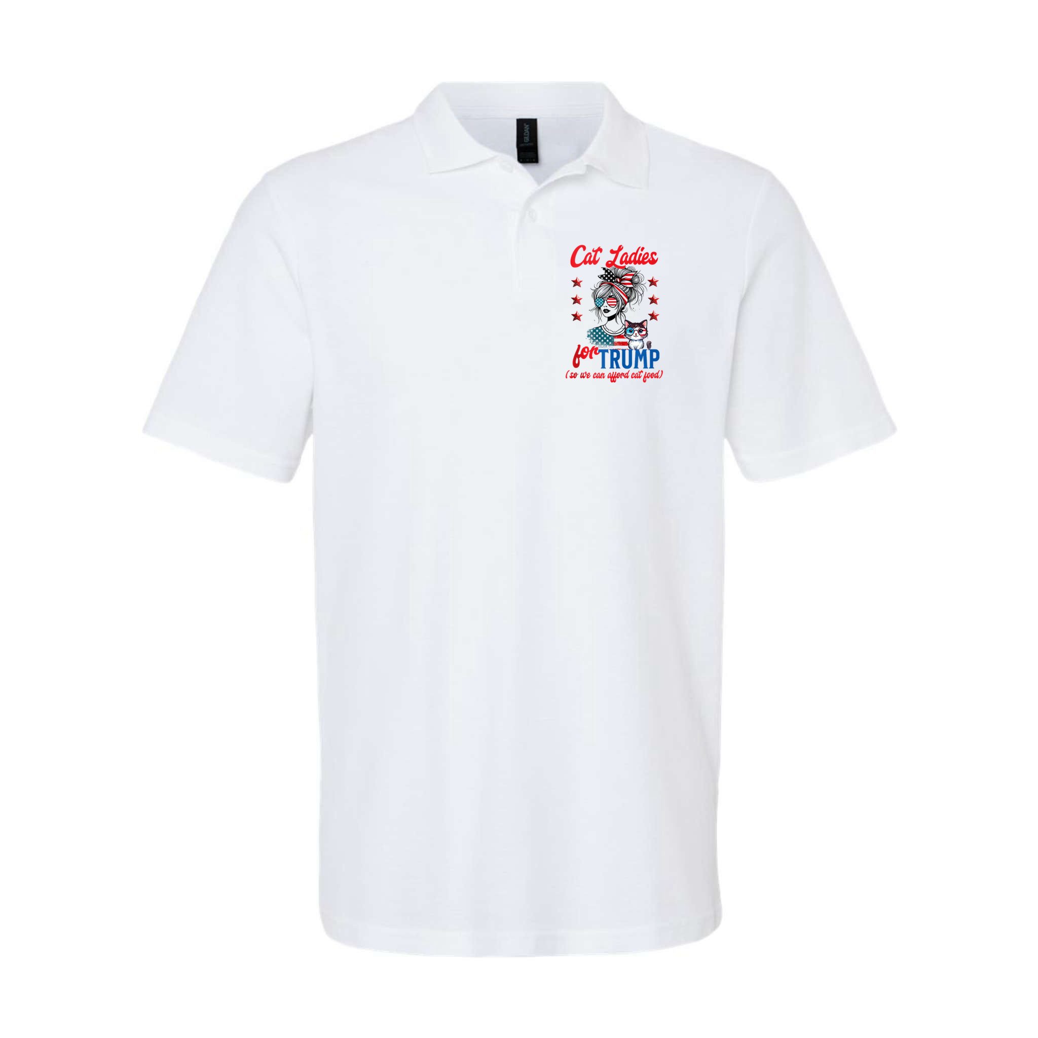 Cat Lady For Trump Funny Political Polo
