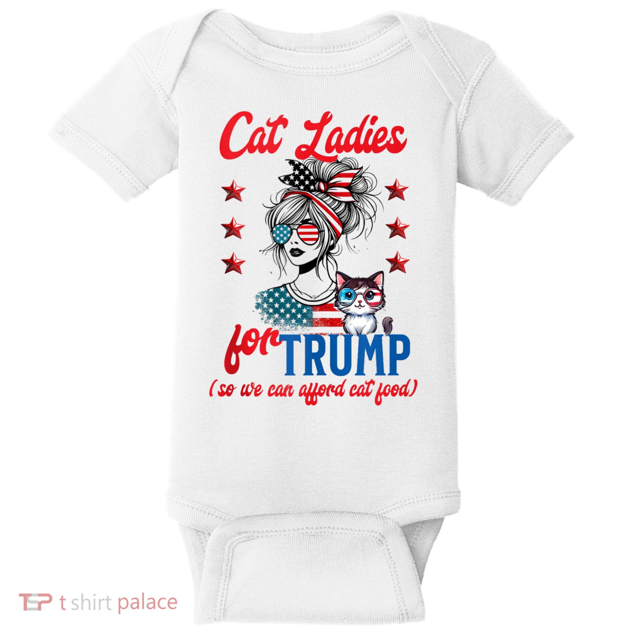 Cat Lady For Trump Funny Political Baby Bodysuit