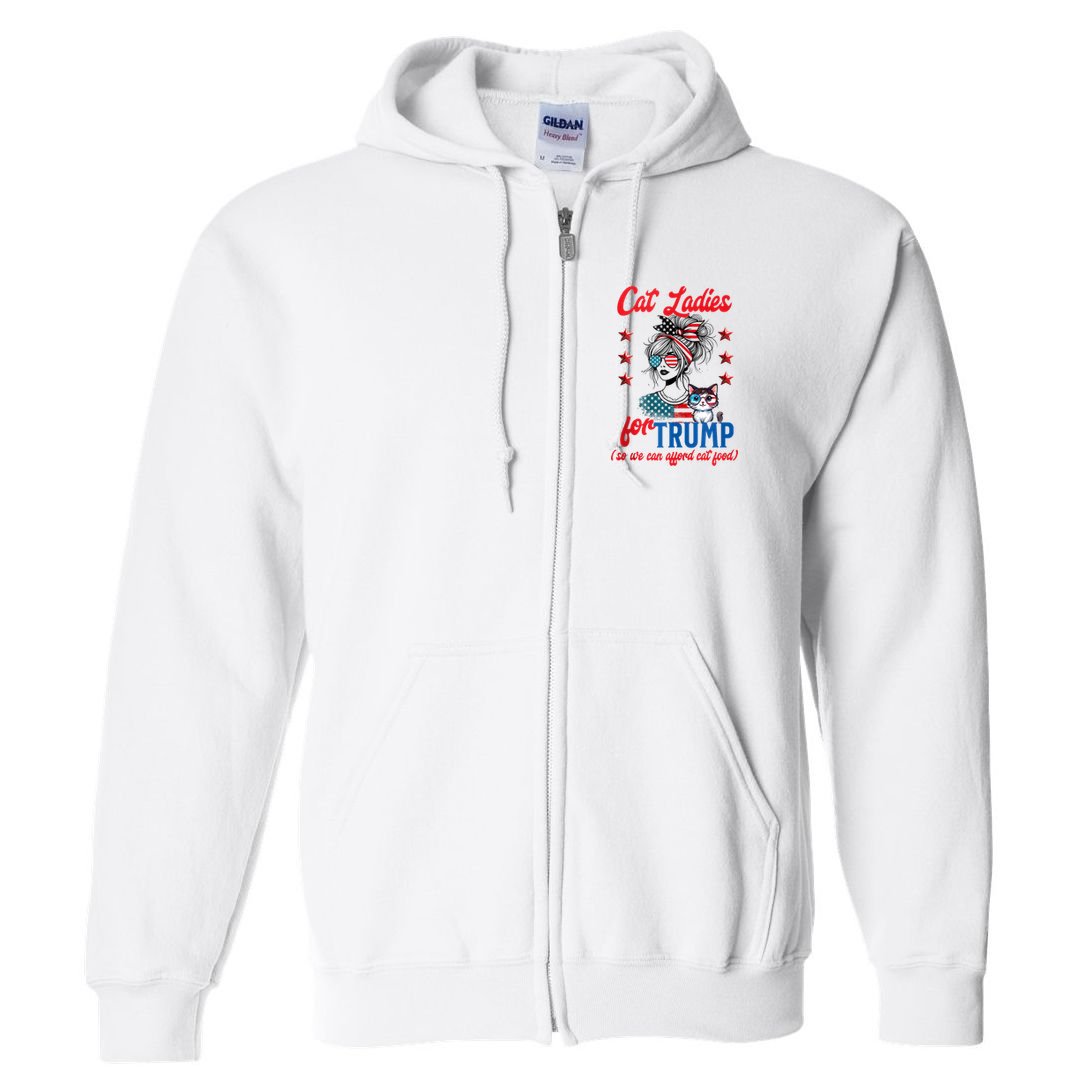 Cat Lady For Trump Funny Political Full Zip Hoodie