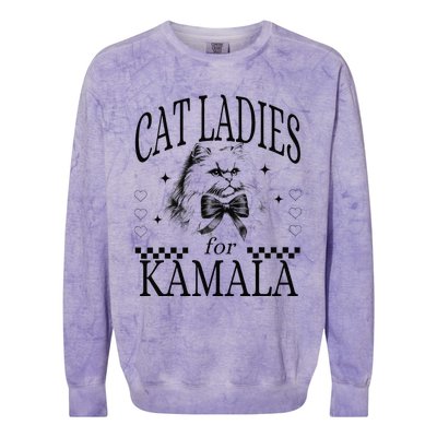 Cat Ladies For Kamala Colorblast Crewneck Sweatshirt