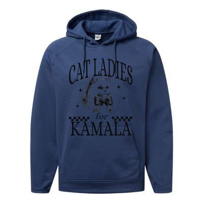 Cat Ladies For Kamala Performance Fleece Hoodie