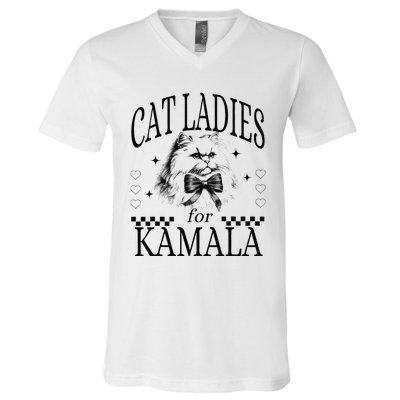 Cat Ladies For Kamala V-Neck T-Shirt